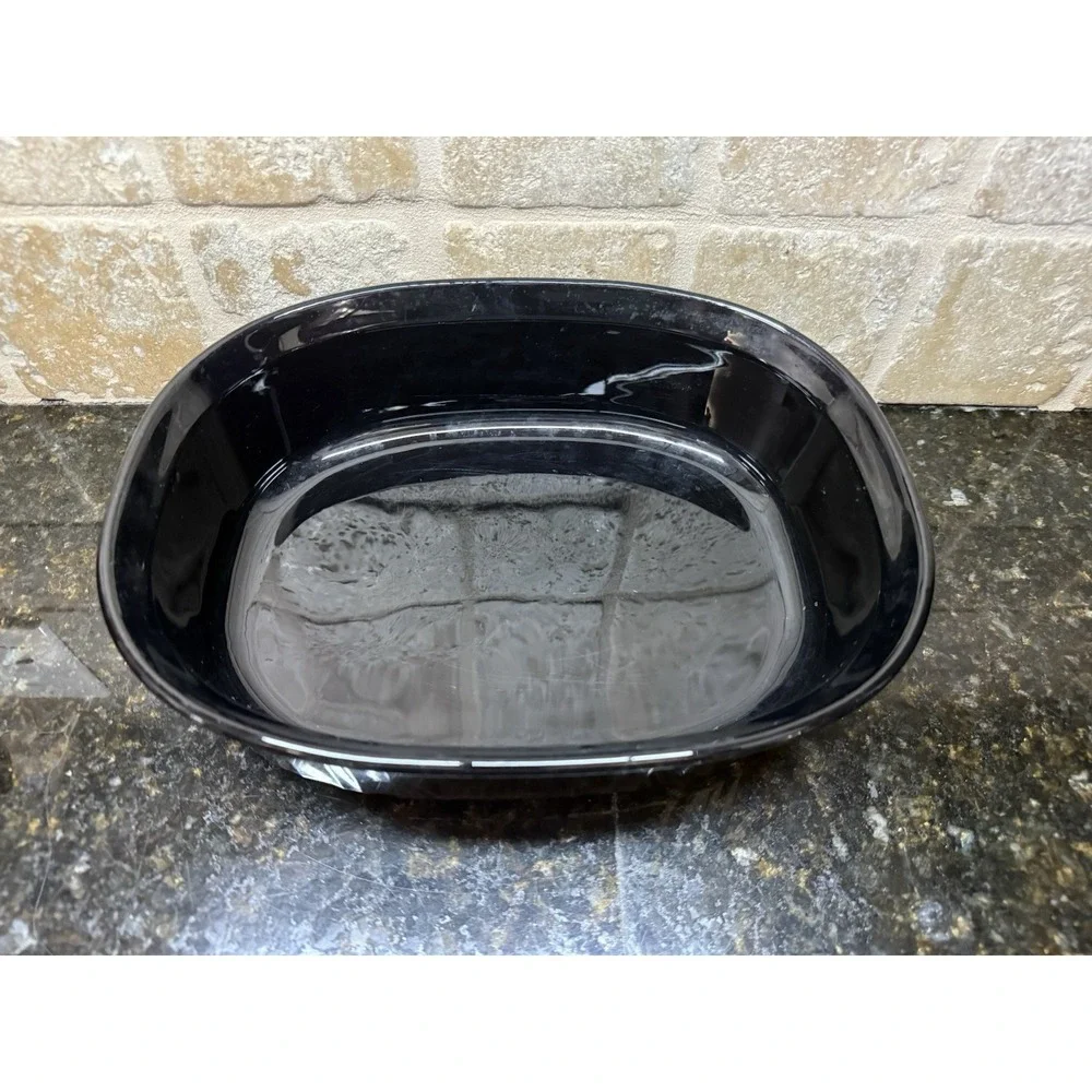 Vintage‎ French Black Corning Ware F-2-B 2.8 Liter w/ Pyrex Glass Lid DC 1.5C